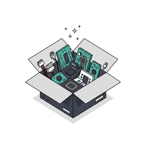 Open box filled with quality electronic replacement parts