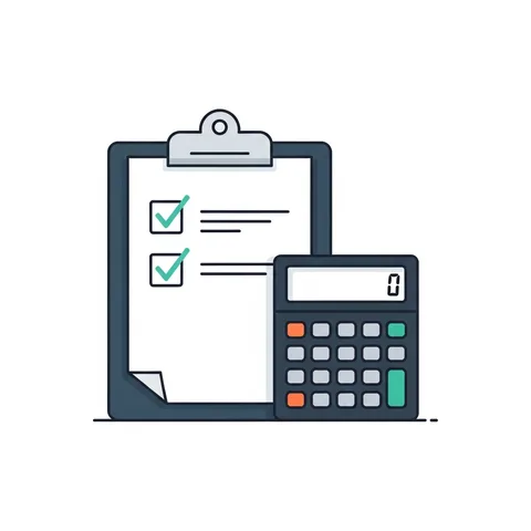 Clipboard checklist next to a calculator representing transparent pricing